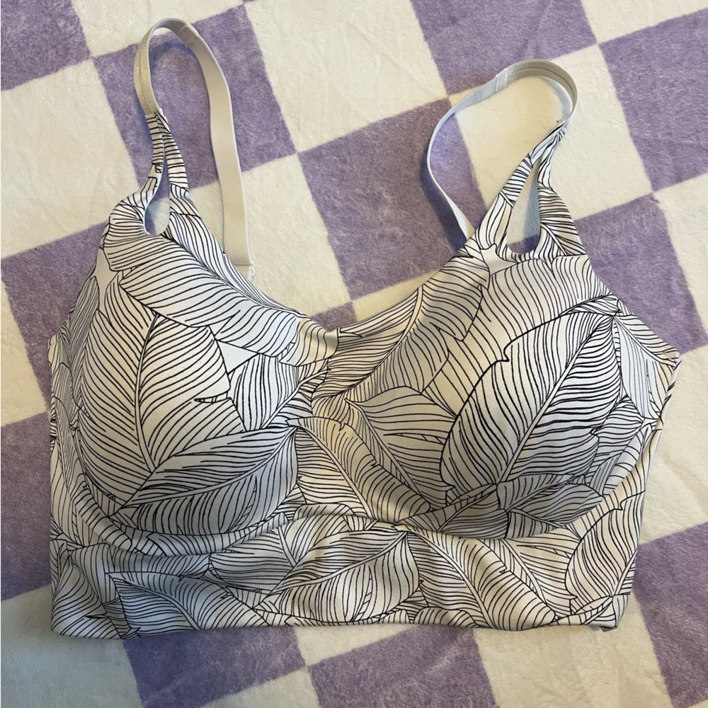 Victoria's Secret On Point Black and White Leaf Print padded Bralette